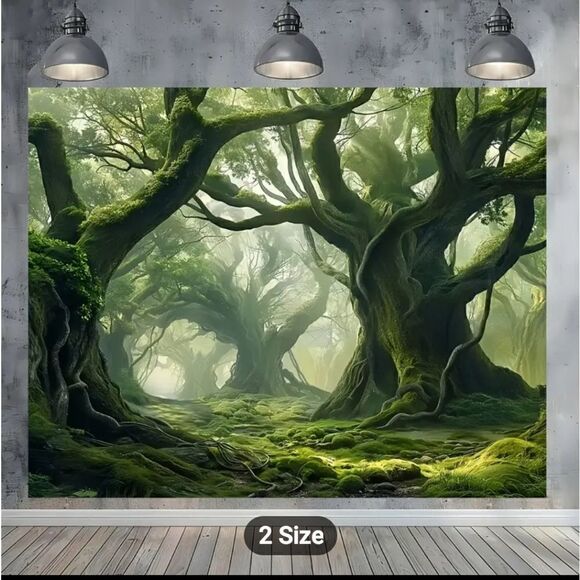 Wall Mural Forest Tree Spooky 59 x 51 NWOT - Picture 1 of 5